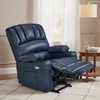 image:imageMCombo Power Lift Recliner Chair for Elderly Lift Chair with Heat and Massage USB ampType C Ports Cup Holders Faux Leather 7095 Medium BlackBlue