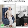 image:imageMCombo Power Lift Recliner Chair for Elderly Lift Chair with Heat and Massage USB ampType C Ports Cup Holders Faux Leather 7095 Medium BlackBlue