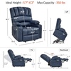 image:imageMCombo Power Lift Recliner Chair for Elderly Lift Chair with Heat and Massage USB ampType C Ports Cup Holders Faux Leather 7095 Medium BlackBlue