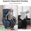 image:imageMCombo Power Lift Recliner Chair for Elderly Lift Chair with Heat and Massage USB ampType C Ports Cup Holders Faux Leather 7095 Medium BlackBlue