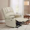 image:imageMCombo Power Lift Recliner Chair for Elderly Lift Chair with Heat and Massage USB ampType C Ports Cup Holders Faux Leather 7095 Medium BlackCream White
