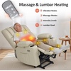 image:imageMCombo Power Lift Recliner Chair for Elderly Lift Chair with Heat and Massage USB ampType C Ports Cup Holders Faux Leather 7095 Medium BlackCream White