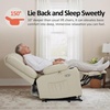 image:imageMCombo Power Lift Recliner Chair for Elderly Lift Chair with Heat and Massage USB ampType C Ports Cup Holders Faux Leather 7095 Medium BlackCream White