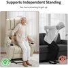 image:imageMCombo Power Lift Recliner Chair for Elderly Lift Chair with Heat and Massage USB ampType C Ports Cup Holders Faux Leather 7095 Medium BlackCream White
