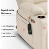 image:imageMCombo Power Lift Recliner Chair for Elderly Lift Chair with Heat and Massage USB ampType C Ports Cup Holders Faux Leather 7095 Medium BlackCream White
