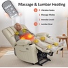 image:imageMCombo Power Lift Recliner Chair for Elderly Lift Chair with Heat and Massage USB ampType C Ports Cup Holders Faux Leather 7095 Medium BlackCream White