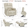 image:imageMCombo Power Lift Recliner Chair for Elderly Lift Chair with Heat and Massage USB ampType C Ports Cup Holders Faux Leather 7095 Medium BlackCream White
