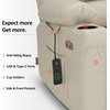 image:imageMCombo Power Lift Recliner Chair for Elderly Lift Chair with Heat and Massage USB ampType C Ports Cup Holders Faux Leather 7095 Medium BlackCream White