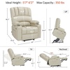 image:imageMCombo Power Lift Recliner Chair for Elderly Lift Chair with Heat and Massage USB ampType C Ports Cup Holders Faux Leather 7095 Medium BlackCream White