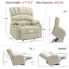 image:imageMCombo Power Lift Recliner Chair for Elderly Lift Chair with Heat and Massage USB ampType C Ports Cup Holders Faux Leather 7095 Medium BlackCream White