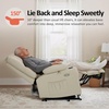 image:imageMCombo Power Lift Recliner Chair for Elderly Lift Chair with Heat and Massage USB ampType C Ports Cup Holders Faux Leather 7095 Medium BlackCream White