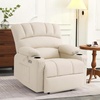 image:imageMCombo Power Lift Recliner Chair for Elderly Lift Chair with Heat and Massage USB ampType C Ports Cup Holders Faux Leather 7095 Medium BlackCream White