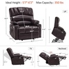 image:imageMCombo Power Lift Recliner Chair for Elderly Lift Chair with Heat and Massage USB ampType C Ports Cup Holders Faux Leather 7095 Medium BlackDark Brown