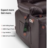 image:imageMCombo Power Lift Recliner Chair for Elderly Lift Chair with Heat and Massage USB ampType C Ports Cup Holders Faux Leather 7095 Medium BlackDark Brown