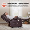 image:imageMCombo Power Lift Recliner Chair for Elderly Lift Chair with Heat and Massage USB ampType C Ports Cup Holders Faux Leather 7095 Medium BlackDark Brown