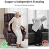 image:imageMCombo Power Lift Recliner Chair for Elderly Lift Chair with Heat and Massage USB ampType C Ports Cup Holders Faux Leather 7095 Medium BlackDark Brown