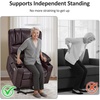 image:imageMCombo Power Lift Recliner Chair for Elderly Lift Chair with Heat and Massage USB ampType C Ports Cup Holders Faux Leather 7095 Medium BlackDark Brown