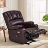 image:imageMCombo Power Lift Recliner Chair for Elderly Lift Chair with Heat and Massage USB ampType C Ports Cup Holders Faux Leather 7095 Medium BlackDark Brown
