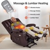 image:imageMCombo Power Lift Recliner Chair for Elderly Lift Chair with Heat and Massage USB ampType C Ports Cup Holders Faux Leather 7095 Medium BlackDark Brown