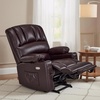 image:imageMCombo Power Lift Recliner Chair for Elderly Lift Chair with Heat and Massage USB ampType C Ports Cup Holders Faux Leather 7095 Medium BlackDark Brown