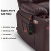 image:imageMCombo Power Lift Recliner Chair for Elderly Lift Chair with Heat and Massage USB ampType C Ports Cup Holders Faux Leather 7095 Medium BlackDark Brown