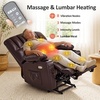 image:imageMCombo Power Lift Recliner Chair for Elderly Lift Chair with Heat and Massage USB ampType C Ports Cup Holders Faux Leather 7095 Medium BlackDark Brown