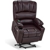 image:imageMCombo Power Lift Recliner Chair for Elderly Lift Chair with Heat and Massage USB ampType C Ports Cup Holders Faux Leather 7095 Medium BlackDark Brown