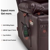image:imageMCombo Power Lift Recliner Chair for Elderly Lift Chair with Heat and Massage USB ampType C Ports Cup Holders Faux Leather 7095 Medium BlackDark Brown