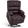 image:imageMCombo Power Lift Recliner Chair for Elderly Lift Chair with Heat and Massage USB ampType C Ports Cup Holders Faux Leather 7095 Medium BlackDark Brown