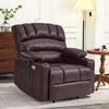 image:imageMCombo Power Lift Recliner Chair for Elderly Lift Chair with Heat and Massage USB ampType C Ports Cup Holders Faux Leather 7095 Medium BlackDark Brown