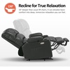 image:imageMCombo Power Lift Recliner Chair for Elderly Lift Chair with Heat and Massage USB ampType C Ports Cup Holders Faux Leather 7095 Medium BlackGrey