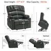 image:imageMCombo Power Lift Recliner Chair for Elderly Lift Chair with Heat and Massage USB ampType C Ports Cup Holders Faux Leather 7095 Medium BlackGrey