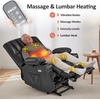 image:imageMCombo Power Lift Recliner Chair for Elderly Lift Chair with Heat and Massage USB ampType C Ports Cup Holders Faux Leather 7095 Medium BlackGrey