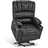 image:imageMCombo Power Lift Recliner Chair for Elderly Lift Chair with Heat and Massage USB ampType C Ports Cup Holders Faux Leather 7095 Medium BlackGrey