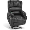 image:imageMCombo Power Lift Recliner Chair for Elderly Lift Chair with Heat and Massage USB ampType C Ports Cup Holders Faux Leather 7095 Medium BlackGrey
