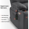image:imageMCombo Power Lift Recliner Chair for Elderly Lift Chair with Heat and Massage USB ampType C Ports Cup Holders Faux Leather 7095 Medium BlackGrey