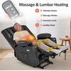 image:imageMCombo Power Lift Recliner Chair for Elderly Lift Chair with Heat and Massage USB ampType C Ports Cup Holders Faux Leather 7095 Medium BlackGrey