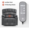 image:imageMCombo Power Lift Recliner Chair for Elderly Lift Chair with Heat and Massage USB ampType C Ports Cup Holders Faux Leather 7095 Medium BlackGrey