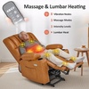 image:imageMCombo Power Lift Recliner Chair for Elderly Lift Chair with Heat and Massage USB ampType C Ports Cup Holders Faux Leather 7095 Medium BlackTawny