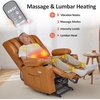 image:imageMCombo Power Lift Recliner Chair for Elderly Lift Chair with Heat and Massage USB ampType C Ports Cup Holders Faux Leather 7095 Medium BlackTawny