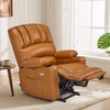 image:imageMCombo Power Lift Recliner Chair for Elderly Lift Chair with Heat and Massage USB ampType C Ports Cup Holders Faux Leather 7095 Medium BlackTawny
