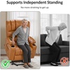 image:imageMCombo Power Lift Recliner Chair for Elderly Lift Chair with Heat and Massage USB ampType C Ports Cup Holders Faux Leather 7095 Medium BlackTawny