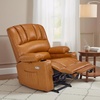 image:imageMCombo Power Lift Recliner Chair for Elderly Lift Chair with Heat and Massage USB ampType C Ports Cup Holders Faux Leather 7095 Medium BlackTawny