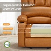 image:imageMCombo Power Lift Recliner Chair for Elderly Lift Chair with Heat and Massage USB ampType C Ports Cup Holders Faux Leather 7095 Medium BlackTawny