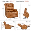 image:imageMCombo Power Lift Recliner Chair for Elderly Lift Chair with Heat and Massage USB ampType C Ports Cup Holders Faux Leather 7095 Medium BlackTawny