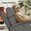 image:imageMCombo Power Lift Recliner Chair with Massage and Dual Heating Adjustable Headrest Extended Footrest for Elderly People Fabric R7605 Dark GreyDark Grey