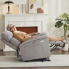 image:imageMCombo Power Lift Recliner Chair with Massage and Dual Heating Adjustable Headrest Extended Footrest for Elderly People Fabric R7605 Dark GreyMist Grey