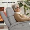 image:imageMCombo Power Lift Recliner Chair with Massage and Dual Heating Adjustable Headrest Extended Footrest for Elderly People Fabric R7605 Dark GreyMist Grey