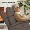 image:imageMCombo Power Lift Recliner Chair with Massage and Dual Heating Adjustable Headrest Extended Footrest for Elderly People Fabric R7605 Dark GreyMocha