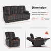 image:imageMCombo Power Recliner Sofa Sets Fabric Recliner Living Room Furniture Sets Loveseat Sofa with Heat and Vibration Cup Holdes USB Charging Ports 8015H1 GreyGrey